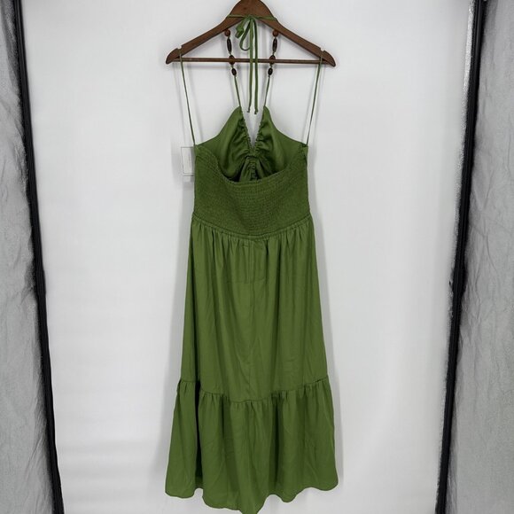 1. State Womens Size 10 Green Boho Beaded Cut-Out Halter A-Line Midi Dress NWT - Picture 12 of 14